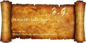 Hutnik Gábor névjegykártya
